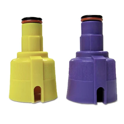 Anesthesia Vaporizer Drug Filling Adapter - ABS Plastic, Industrial Size - Yellow & Purple Color Code, Suitable for Hospital, Clinical & Veterinary Use