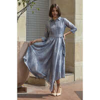 Cotton Chanderi Silk A Line Dress