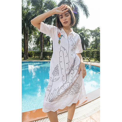 Cotton Hakoba A Line Dress