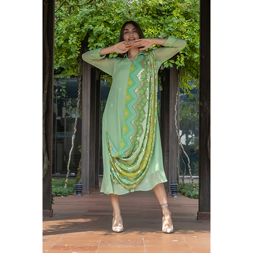 Viscose Georgette A Line Dress