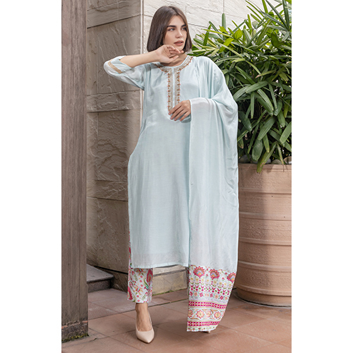 Muslin Silk Kurta Dupatta Pant Set