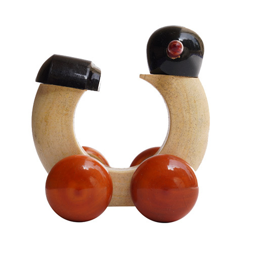 Brown-Black-Red Wooden Scooter Toys