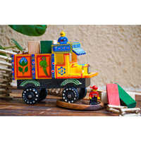 Multicolor Hand Painted Wooden Truck