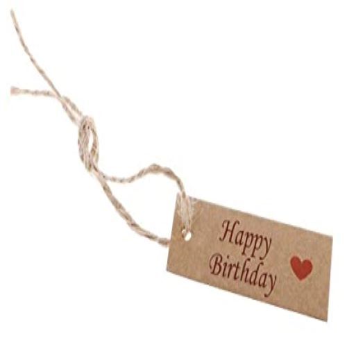 Atmiyamart Happy Birthday Handmade Kraft Tag Birthday Wish Gift Packing tag Rectangle 