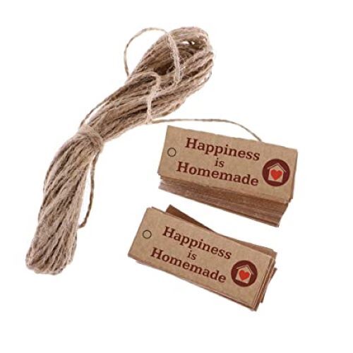 Atmiyamart Happiness is Homemade Handmade Craft Tag  Happiness Decorative Paper Tag Custom tag 