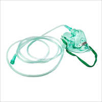 Oxygen Mask - Pvc Material, 2 Meter Tubing Length, Green Color | Sterile Usage For Convenient Oxygen Therapy, Standard Connector, 50 Grams Weight