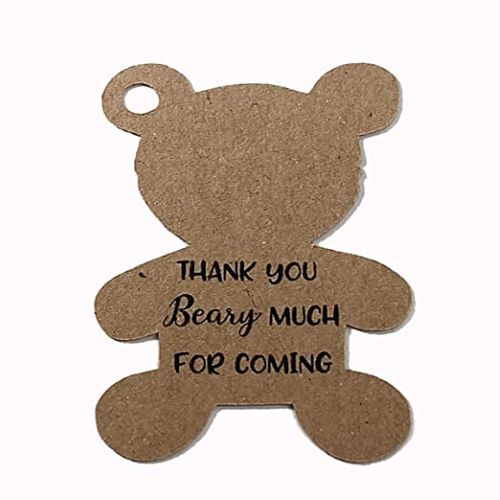 Atmiyamart Baby Shower Handmade Tag Thank You Beary Much for Coming Birthday Gift Tag Lable custom tag 