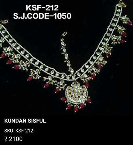 KUNDAN SHEESHPHOOL WITH RUBY TIKA