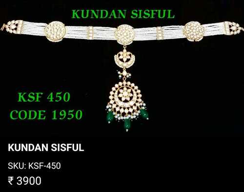 KUNDAN SHEESHPHOOL WITH GREEN TIKA