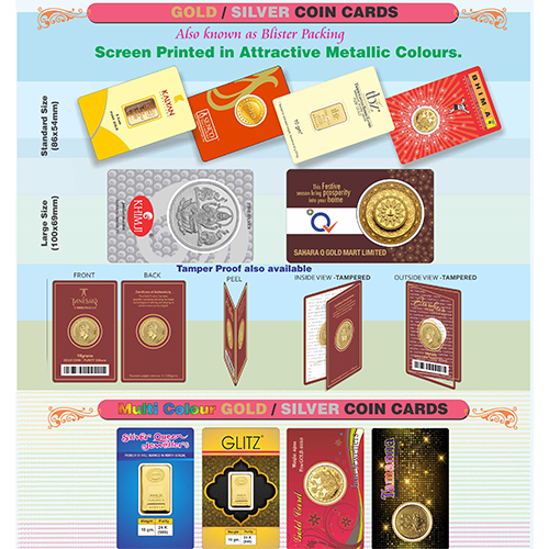 Coin Card - Polyvinyl Chloride 85x54mm Multicolor | Digital Inkjet Thermal UV Printing - Rectangular Design