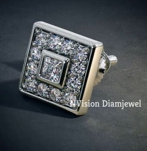 White Gold Natural Diamond Men's Stud