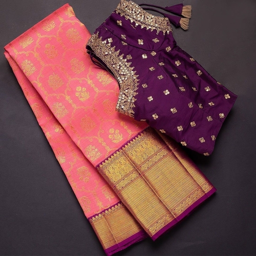 Swra Pink Soft Silk Saree