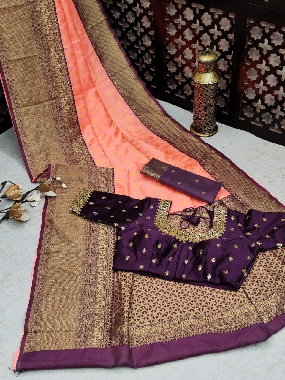 Swra Pink Soft Silk Saree