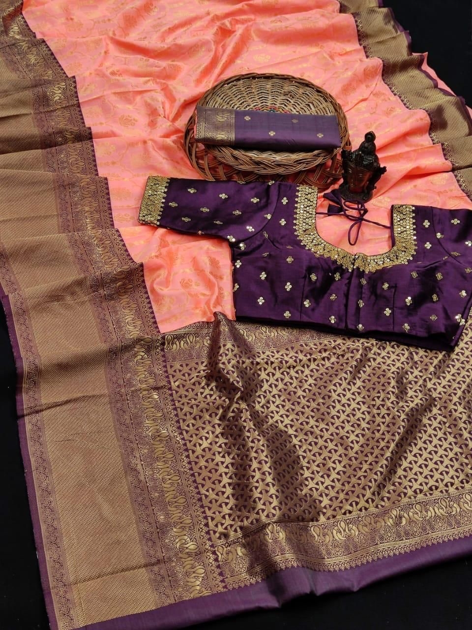 Swra Pink Soft Silk Saree