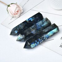 Labradorite Gemstone Tower - Aaa Grade Natural Agate, Free Size | Iridescent Gray Healing Wand For Chakra Balancing And Meditation