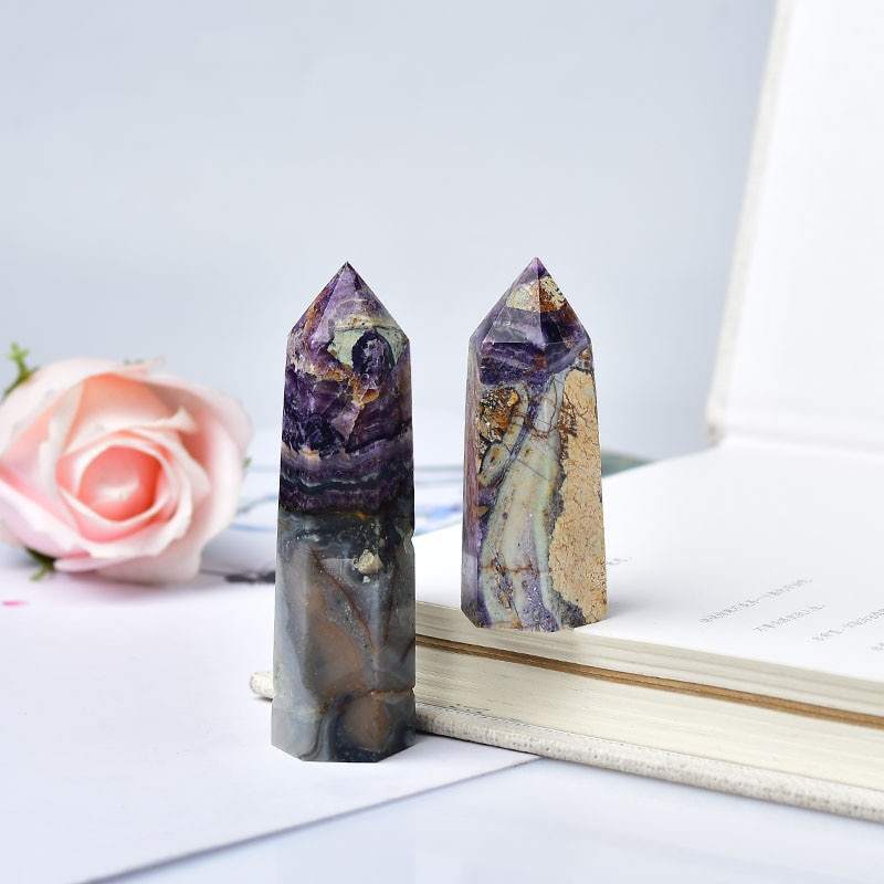 Calcite Gemstone Crystal Tower Pencil Point Obelisk Healing Wand Stick