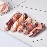 Rhodochrosite Gemstone Crystal Tower Pencil Point Healing Wand Stick - Grade: Aaa