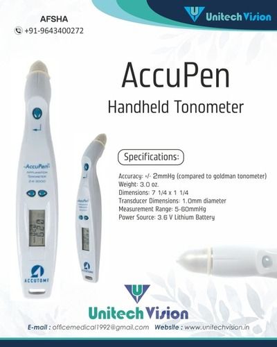 Accutome Accupen Hand Held Tonometer - Power Consumption: 3.6 V Lithium Battery Volt (V)