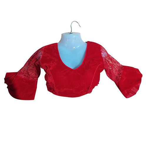 Washable Ladies Red Velvet Blouse