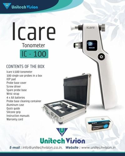 I Care Tonometer Ic-100 - Dimension (L*W*H): 24 Mm A   29 Mm (W) X  35 Mm A   95 Mm (H) X 215 Mm (L) Millimeter (Mm)