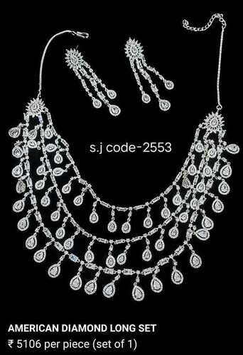 THREE LINE AMERICAN DIAMOND LONG SET