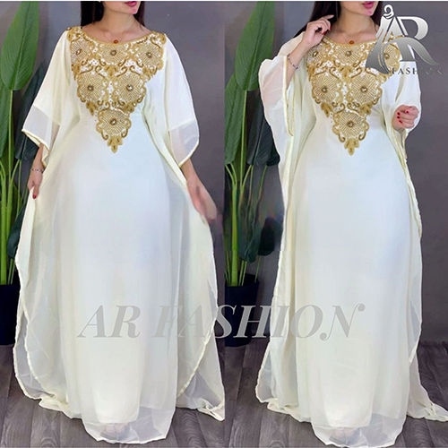 Royal Dubai Moroccan Abaya Georgette Kaftan Dress