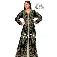 Velvet African Attire Bridesmaid Muslim Wedding Gown Bust Size: 52 Inch (in)