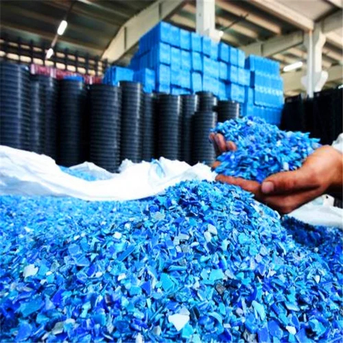High-Density Polyethylene Plastic Blue Drum Scrap