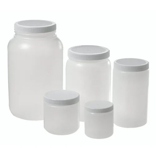 White Wide Mouth Plastic Jars