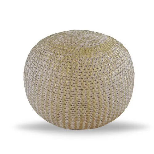 Cotton Hand Knitted Pouf - Customized Size, Multiple Color Options | High Quality for Commercial Use