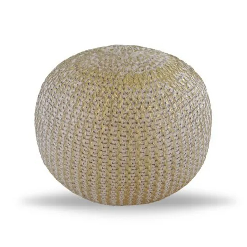 Hand Knitted Rope Poufs - Customized Size, Available in Various Colors | High Quality Material for Commercial Use