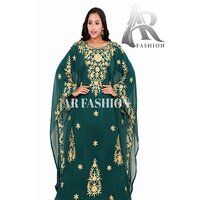 Royal Dubai Moroccan Aaree work Arabians Abaya Georgette Kaftan