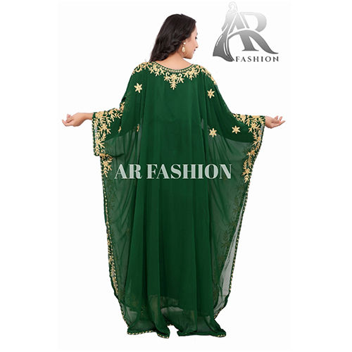 Royal Dubai Moroccan Aaree work Arabians Abaya Georgette Kaftan