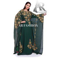 Royal Dubai Moroccan Stylish Georgette Kaftan Arabi Wedding Party Wear