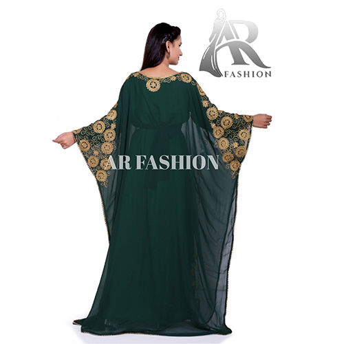 Royal Dubai Moroccan Stylish Georgette Kaftan Arabi Wedding Party Wear