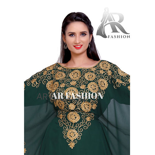 Royal Dubai Moroccan Stylish Georgette Kaftan Arabi Wedding Party Wear