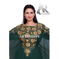 Royal Dubai Moroccan Stylish Georgette Kaftan Arabi Wedding Party Wear