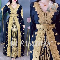 Royal Modern Dubai Moroccan Caftan Party Wear Aaree Work Design Jalabiya Jacket Dress