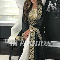 Royal Modern Dubai Moroccan Kaftan Party Wear Arabic Jalabiya Jacket Dress Aaree Work