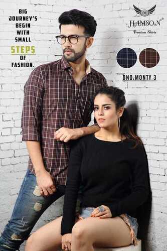 MENS COTTON BLENDED CHECKS SHIRTS 2 - Cotton Fabric Sizes: M-XXL Multi-Color Full Sleeves Yarn Dyed Breathable Anti-Wrinkle Washable
