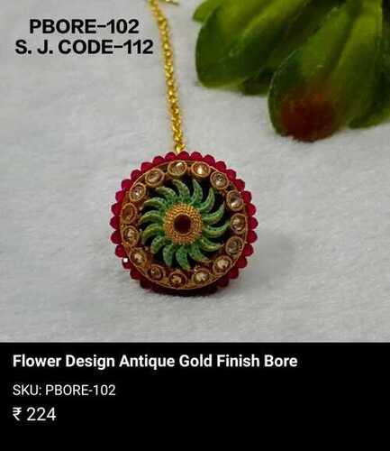 FLOWER DESIGN ANTIQUE GOLD FINISH  BORE