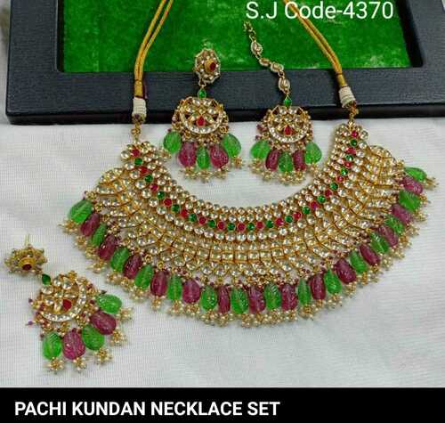 Multi Color Pachi Kundan Necklace Set