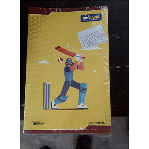 Multi Notebook - Soft Paper, Long Rectangular Shape, Light Shade Cover, Cricket Design | Hard Bound, Ideal for Note Taking