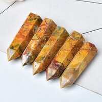 Crazy Lace Agate Gemstone Crystal Tower Pencil Point Healing Wand