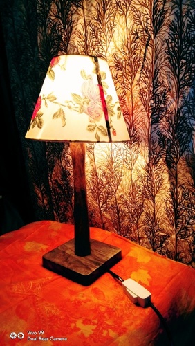 Wooden Lamp - Wood Material, 12.5x12.5x50 cm , Antique Imitation Style, Convenient On/Off Switch, Customizable Color & Logo Options