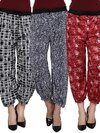 Dual Color Casual Wear Regular Fit Skin Friendly Ladies Printed Harem Pants - Multi Color, Polyester/spandex, Waist Size 30-36 | Anti Pilling, Anti Wrinkle, Breathable, Quick Dry, Washable, Soft Texture, Comfortable Fit