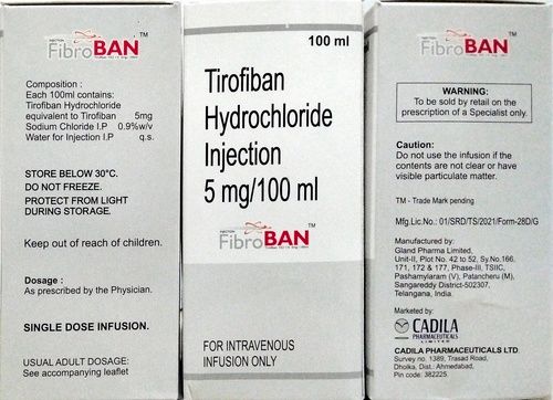 FIBROBAN (TIROFIBAN HCL INJECTION 5MG/100ML)