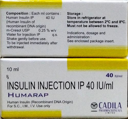 HUMARAP (Human insulin 40IU) 10ML