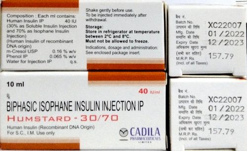 HUMSTARD 30 70 Insulin Isophane  Human Insulin Soluble Insulin INJ