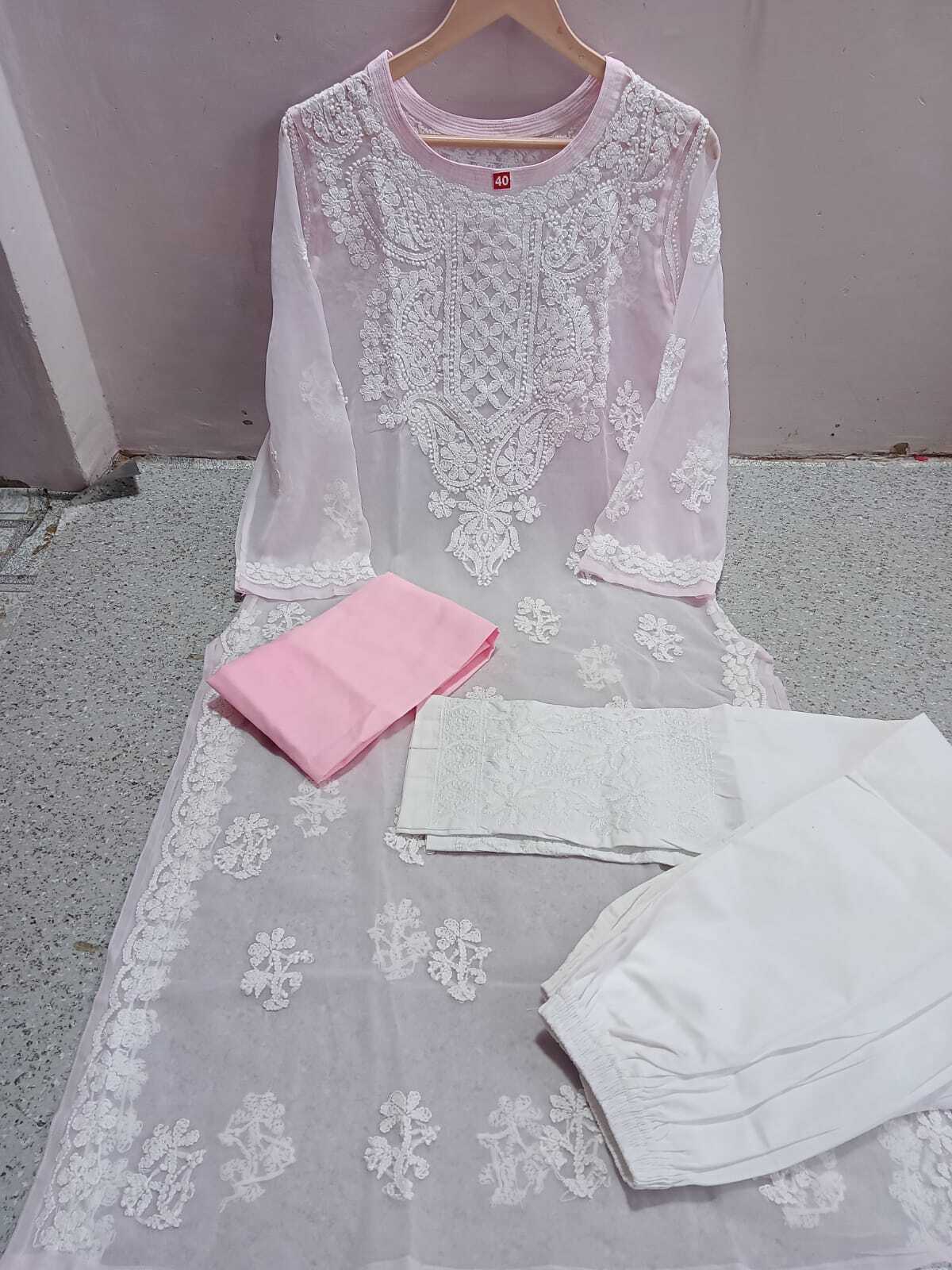 Lucknowi chiffon kurti